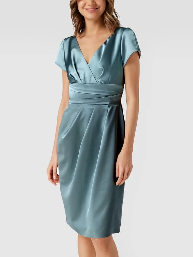 Swing Cocktailkleid Mit V-Ausschnitt - Bleu – Bild 4