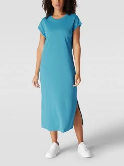 Jake*s Casual T-Shirt-Kleid Mit Fixierten Ärmelumschlägen - Aqua Blau