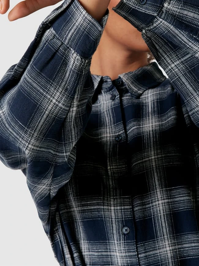 Esprit Hemdblusenkleid Mit Karomuster - Marineblau – Bild 3