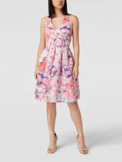V.M. Cocktailkleid In Minilänge Mit Floralem Allover-Muster - Rosé