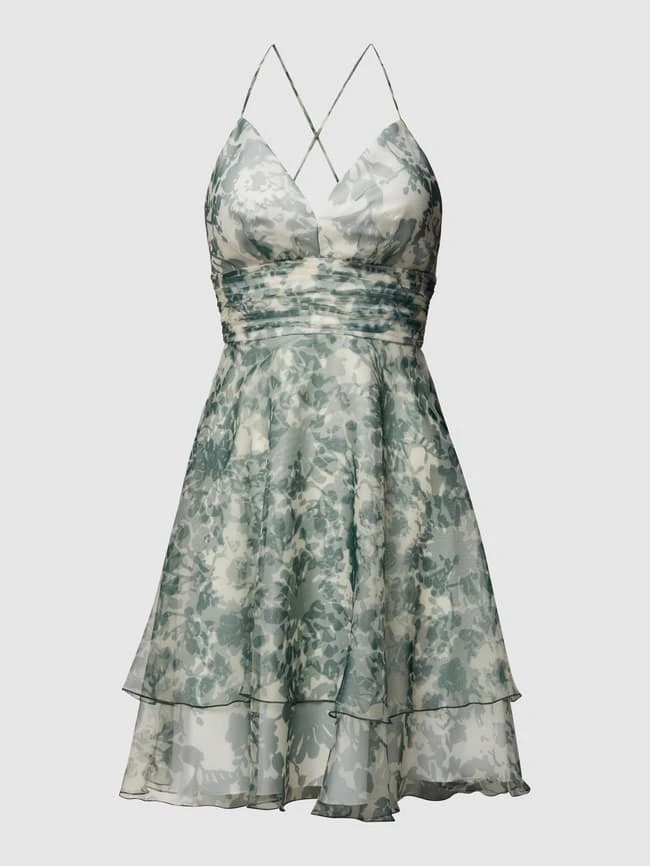 V.M. Cocktailkleid Mit Floralem Muster - Hellgrün – Bild 2