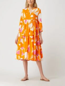 Tonno & Panna Midikleid Mit Allover-Muster Modell 'Lala' - Orange