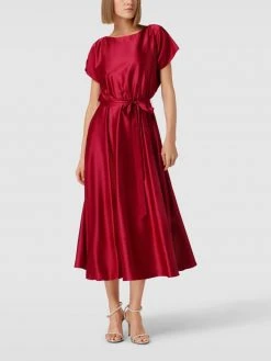 Swing Cocktailkleid Mit Taillenband - Rot