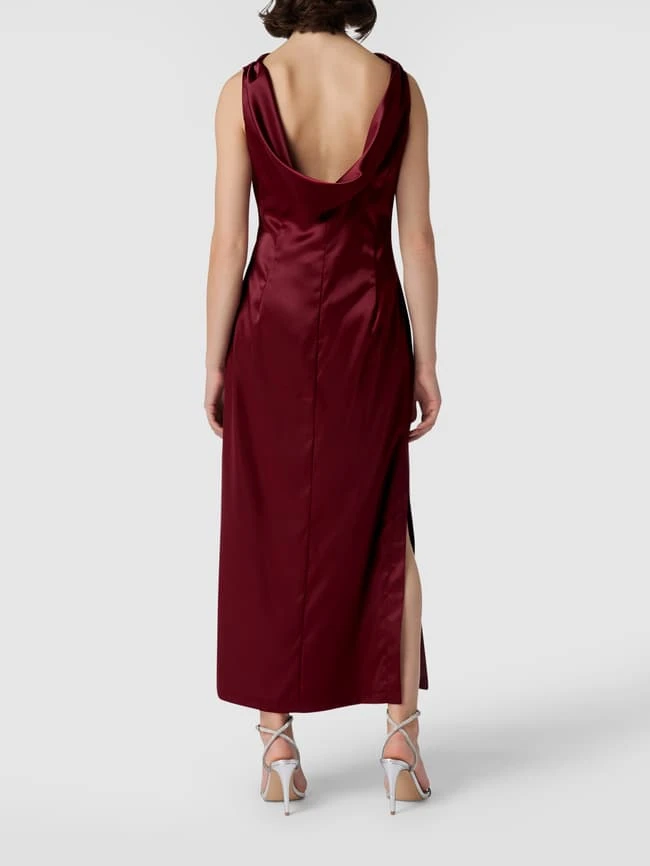 Paradi Abendkleid Mit Wasserfall-Ausschnitt - Bordeaux Rot – Bild 5