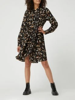 Object Blusenkleid Mit Allover-Muster Modell 'Lorena' - Schwarz