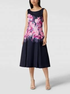 Vera Mont Cocktailkleid Mit Floralem Print - Dunkelblau