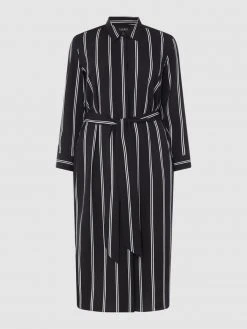 Lauren Ralph Lauren Curve PLUS SIZE Blusenkleid Mit Taillengürtel Modell 'Rynetta' - Schwarz