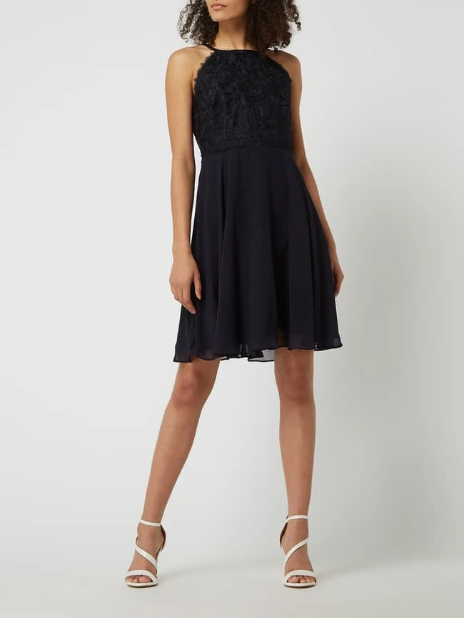 Jake*s Cocktail Cocktailkleid Aus Spitze Und Chiffon - Marineblau Meliert