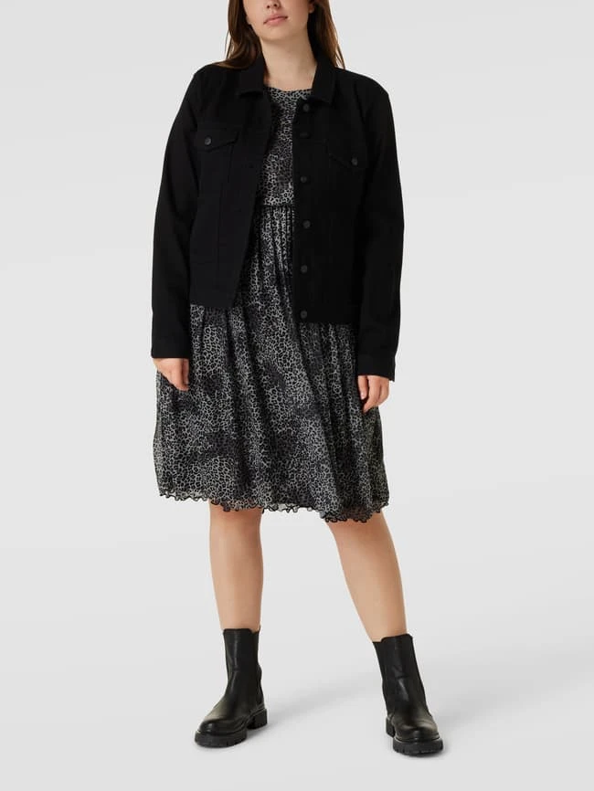 ONLY CARMAKOMA PLUS SIZE Midikleid Mit Allover-Muster - Schwarz