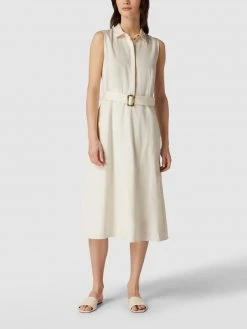 Jake*s Collection Midikleid Mit Taillengürtel - Ecru