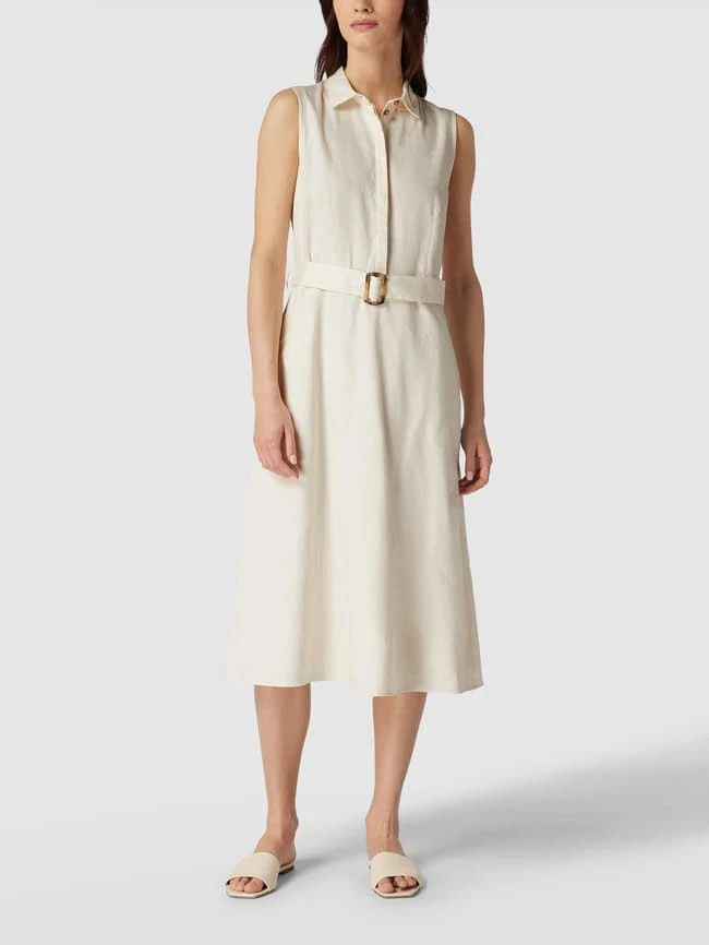 Jake*s Collection Midikleid Mit Taillengürtel - Ecru