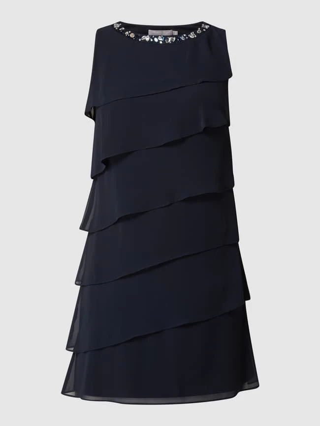 Christian Berg Cocktail Cocktailkleid Im Stufen-Look - Marineblau Meliert – Bild 2