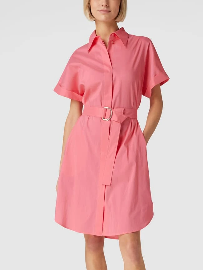 BOSS Blusenkleid In Knielänge Mit Taillengürtel Modell 'Dashile' - Rosa – Bild 4