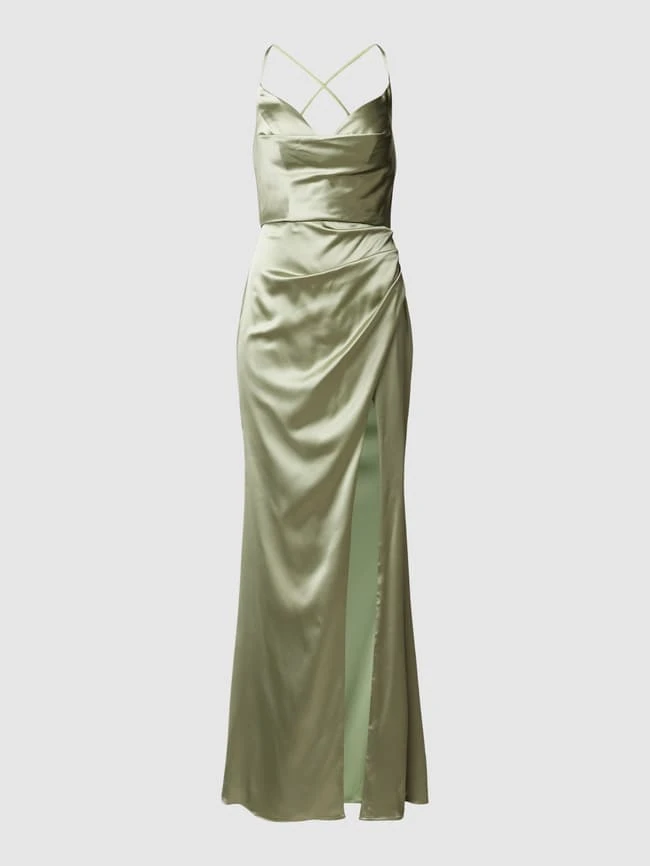 Luxuar Abendkleid Mit Wasserfall-Ausschnitt - Mint – Bild 2