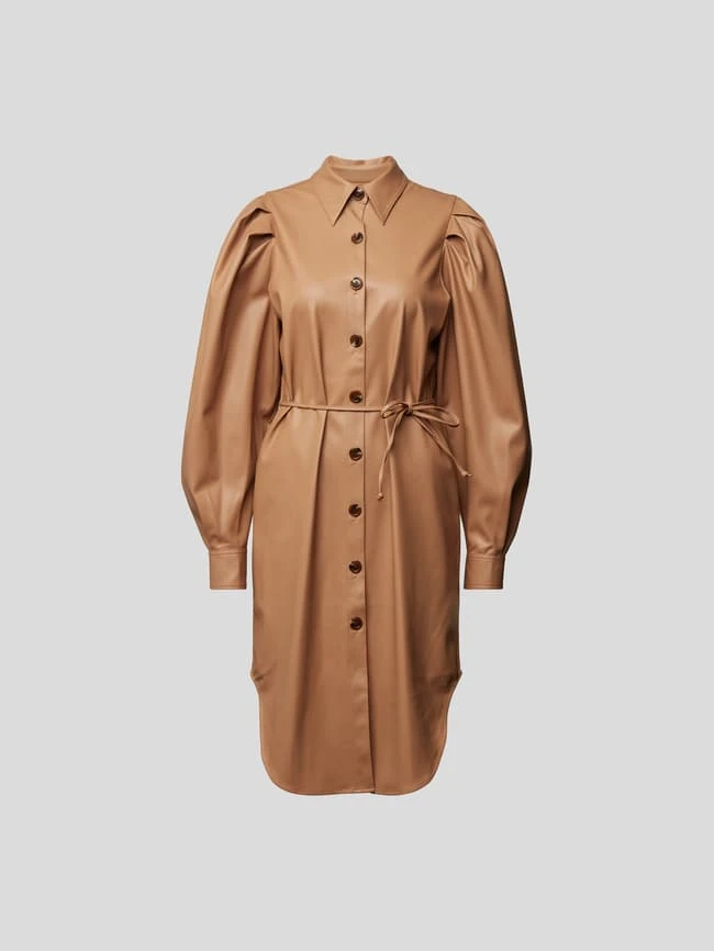 Designers Remix Blusenkleid Mit Ballonärmeln - Camel – Bild 2