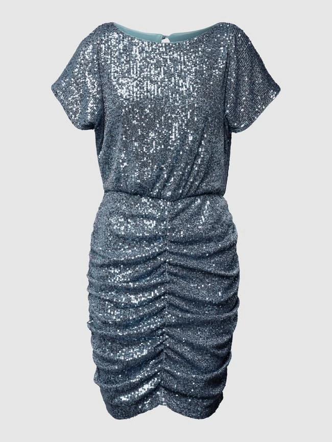 Swing Cocktailkleid Mit Paillettenbesatz - Bleu – Bild 2