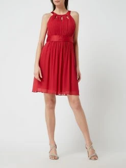 Jake*s Cocktail Cocktailkleid Aus Chiffon Mit Gelegten Falten - Rot Meliert