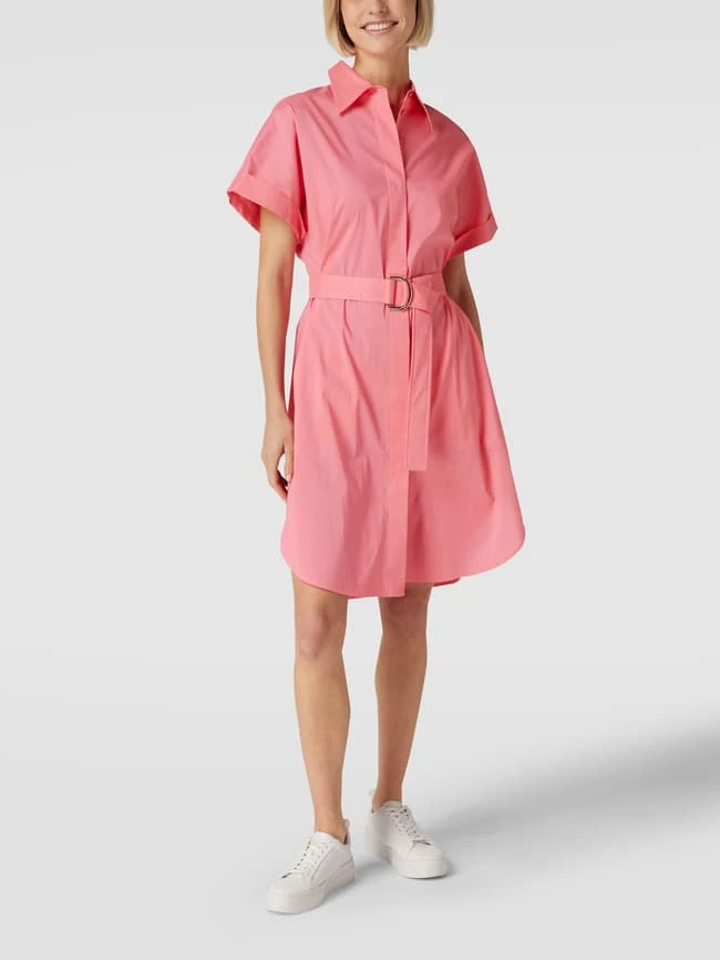 BOSS Blusenkleid In Knielänge Mit Taillengürtel Modell 'Dashile' - Rosa
