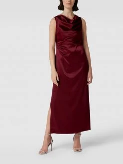 Paradi Abendkleid Mit Wasserfall-Ausschnitt - Bordeaux Rot