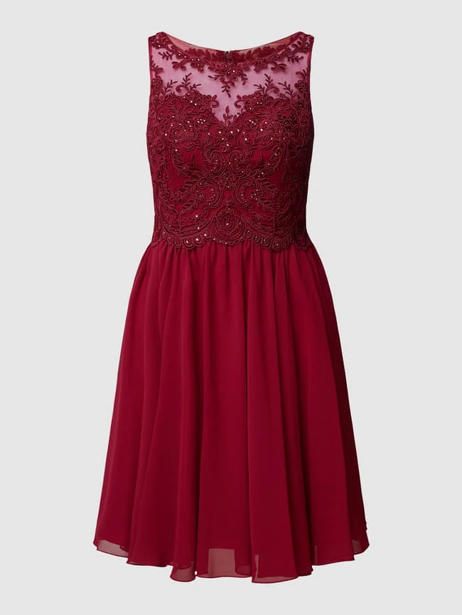 Laona Cocktailkleid Aus Tüll Mit Strasssteinen - Kirschrot – Bild 2