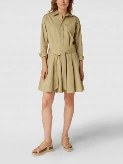 Polo Ralph Lauren Blusenkleid Mit Taillengürtel - Khaki
