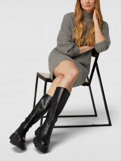 Vila Strickkleid Mit Lochmuster Modell 'VISUBA' - Mittelgrau Meliert