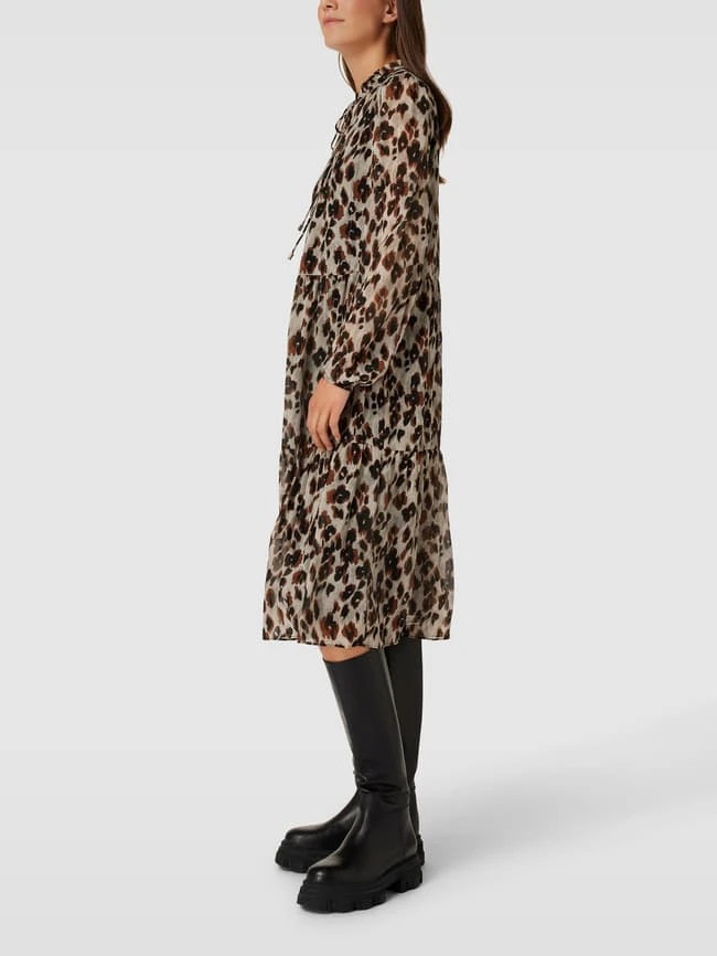 Jake*s Collection Midikleid Mit Animal-Print - Beige – Bild 4
