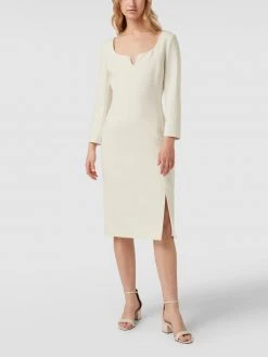 BOSS Midikleid Mit Langen Ärmeln Modell 'Dihera' - Weiß