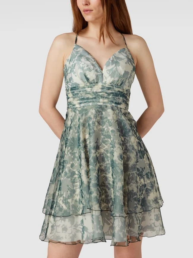V.M. Cocktailkleid Mit Floralem Muster - Hellgrün – Bild 4