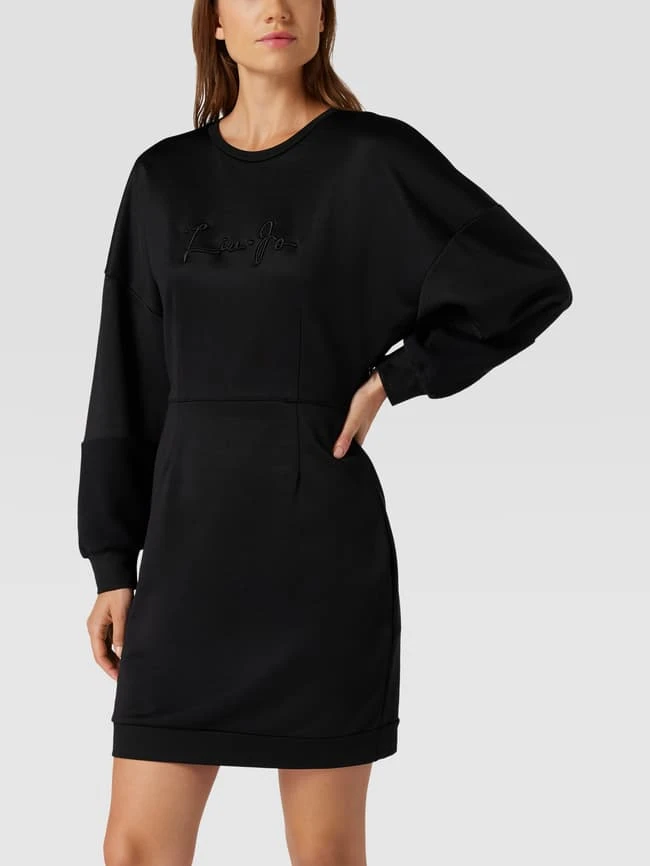 LIU JO SPORT Knielanges Sweatkleid Mit Label-Stitching - Schwarz – Bild 4