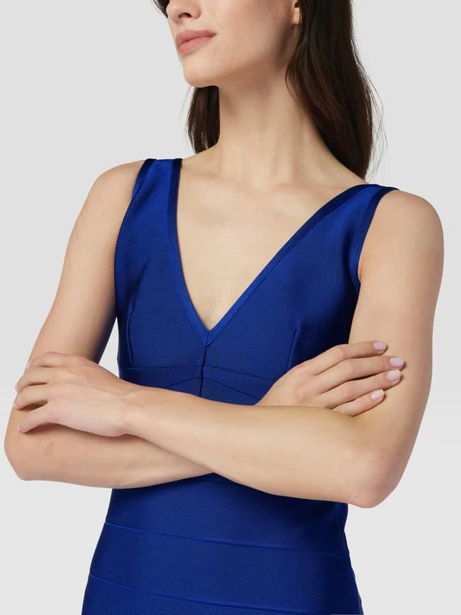 Vera Wang Bride Cocktailkleid Mit V-Ausschnitt - Royalblau – Bild 3