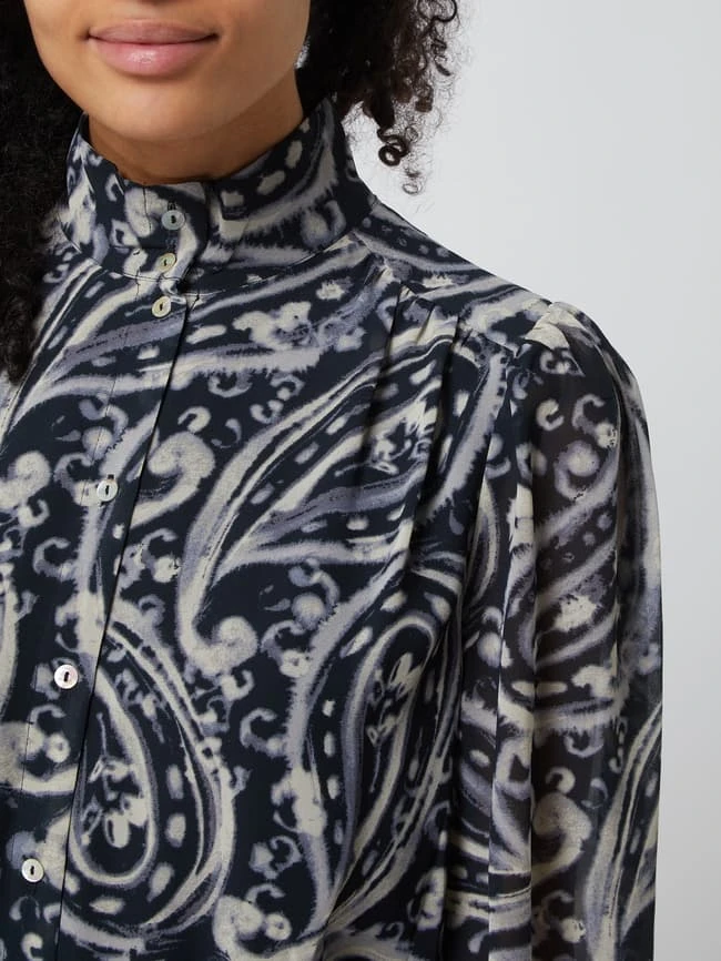 Jake*s Collection Blusenkleid Aus Chiffon - Schwarz – Bild 3