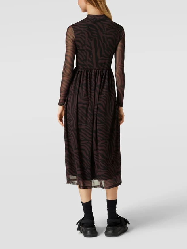 NA-KD Midikleid Mit Stehkragen Modell 'Longsleeve Mesh Dress' - Mittelbraun – Bild 5